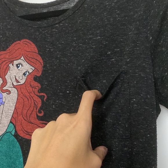 Disney Ariel Graphic Tee Shirt Front Pocket - Picture 2 of 6